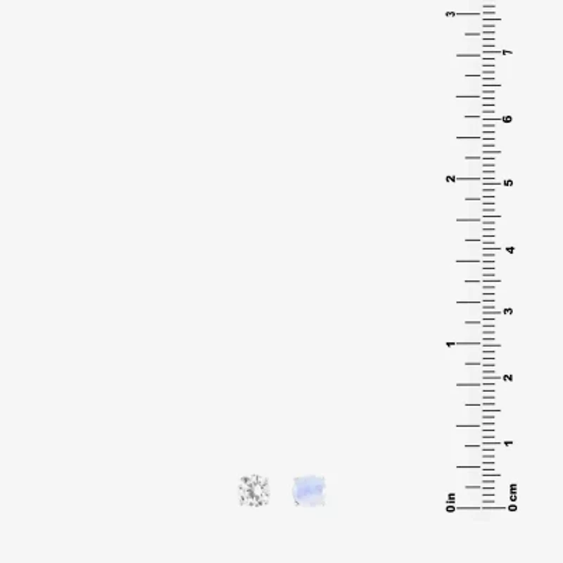 Silver Treasures Opal Womens Cubic Zirconia Sterling Silver 2 Pair Earring Set