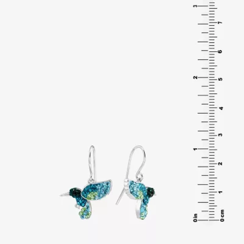 Silver Treasures Crystal Sterling Silver Drop Earrings