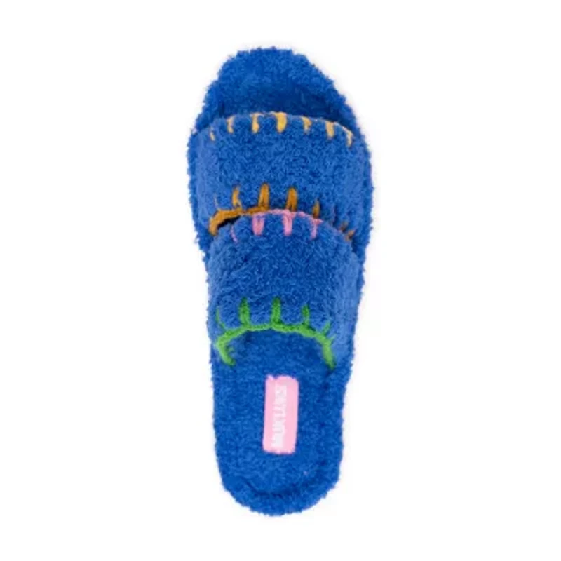 Muk Luks Double Strap Womens Memory Foam Slip-On Slippers