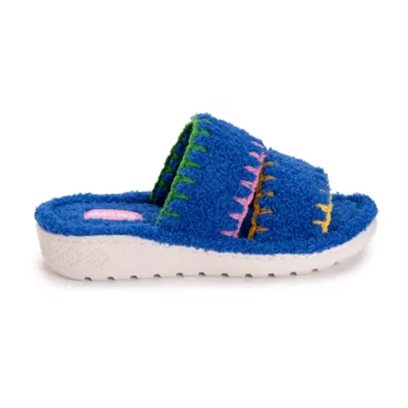 Muk Luks Double Strap Womens Memory Foam Slip-On Slippers