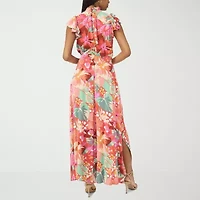 MSK Womens Mock Neck Short Sleeve Jumpsuit