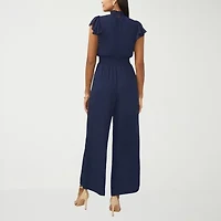 MSK Womens Mock Neck Short Sleeve Jumpsuit