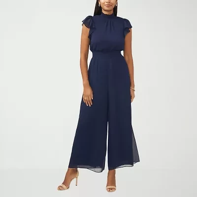 MSK Womens Mock Neck Short Sleeve Jumpsuit