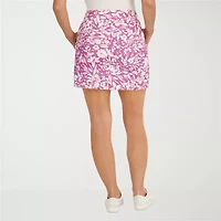 Stella Parker Womens Floral Knit Skirt Swimsuit Cover-Up