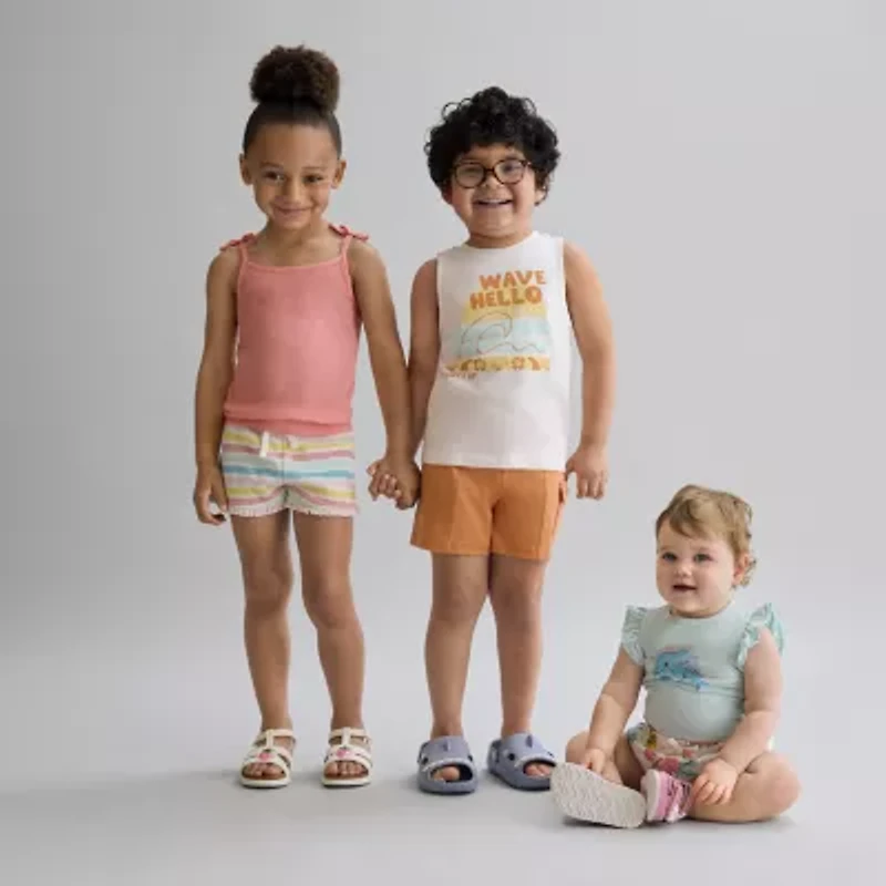 Okie Dokie Toddler & Little Girls Straight Neck Sleeveless Tank Top
