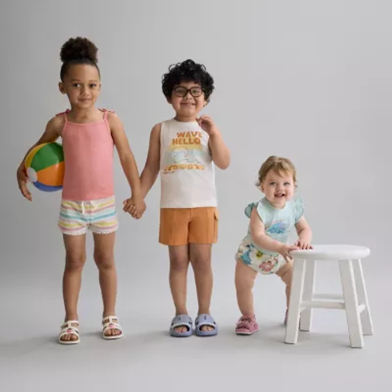 Okie Dokie Toddler & Little Girls Straight Neck Sleeveless Tank Top