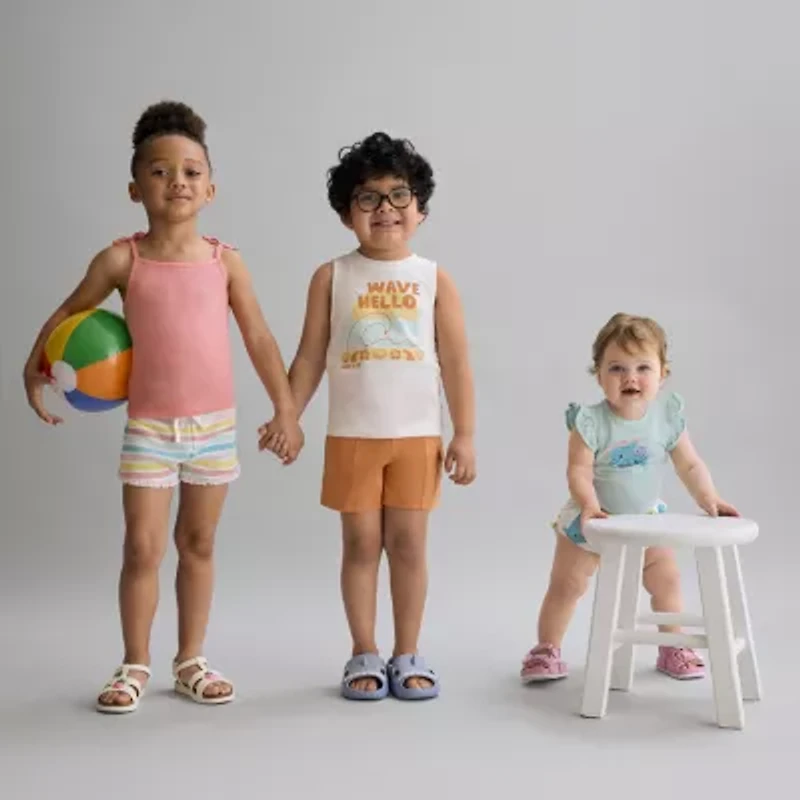 Okie Dokie Toddler & Little Girls Straight Neck Sleeveless Tank Top