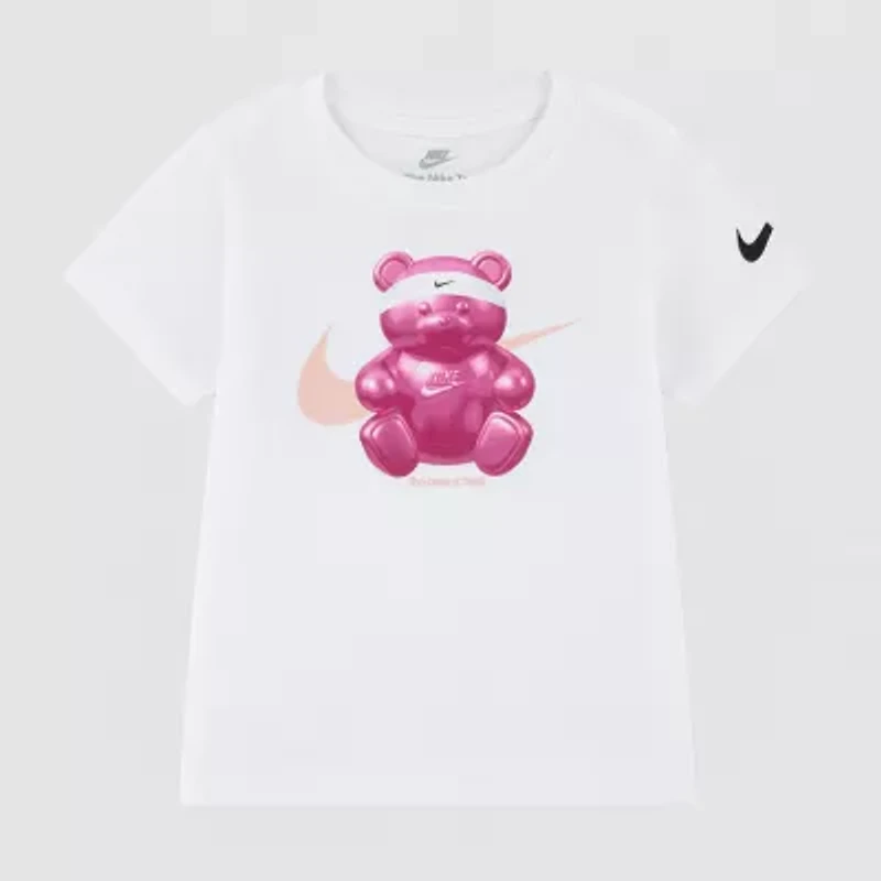 Nike Little Girls Crew Neck Short Sleeve Regular Fit Graphic T-Shirt