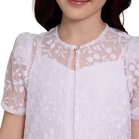 Bonnie Jean Little & Big Kid Girls Short Sleeve Lace Satin Fit + Flare Dress