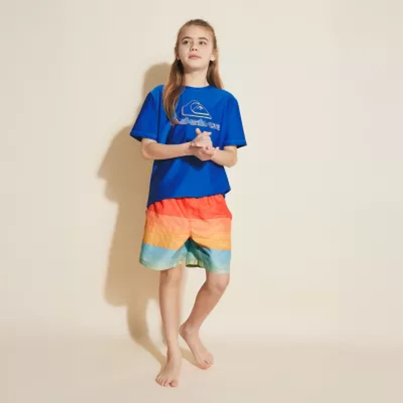 Quiksilver Big Kid Boys Striped Swim Trunks