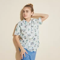 Quiksilver Big Kid Boys Short Sleeve Regular Fit Button-Down Shirt