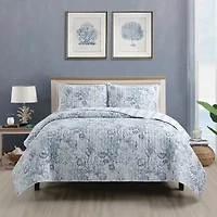 Richmond Park Cabana Coral 3-pc. Quilt Set