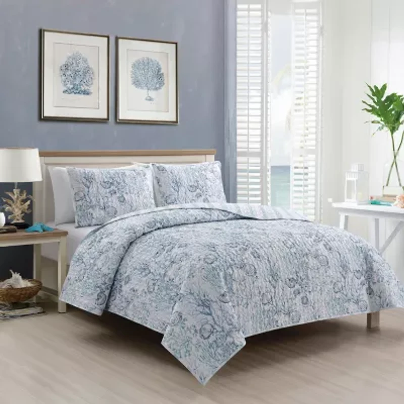 Richmond Park Cabana Coral 3-pc. Quilt Set