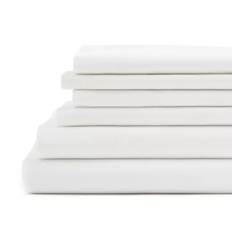 Home Expressions Cool And Crisp 6pc Cotton Percale Sheet Set