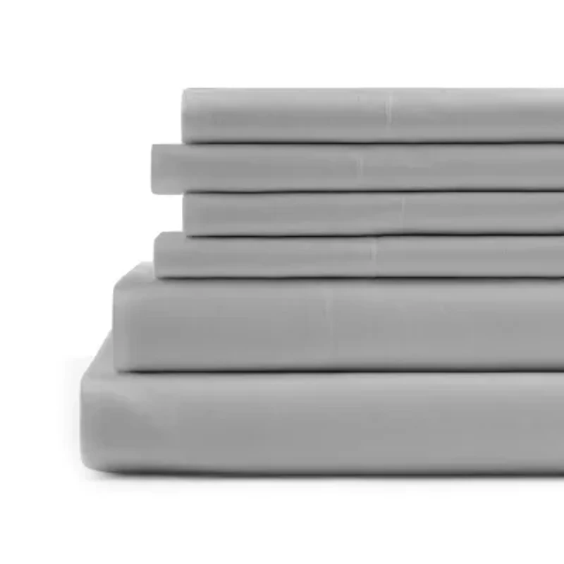 Home Expressions Cool And Crisp 6pc Cotton Percale Sheet Set