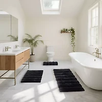 Madison Park Tufted Pearl Channel Soft Solid Bath Rug