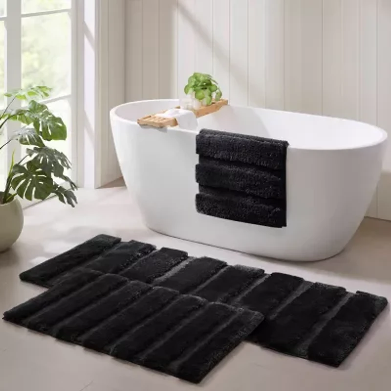 Madison Park Tufted Pearl Channel Soft Solid Bath Rug