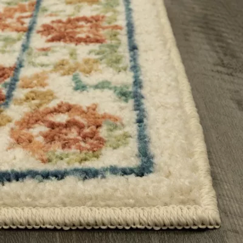 Maples Persian Tan Floral Indoor Rectangular Runner