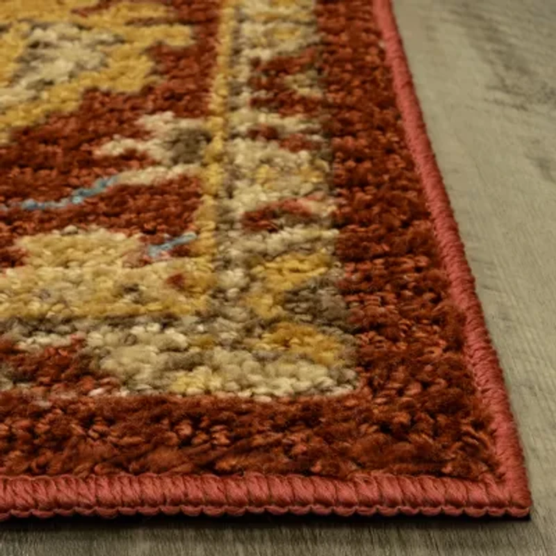 Maples Persian Red Floral Indoor Rectangular Runner