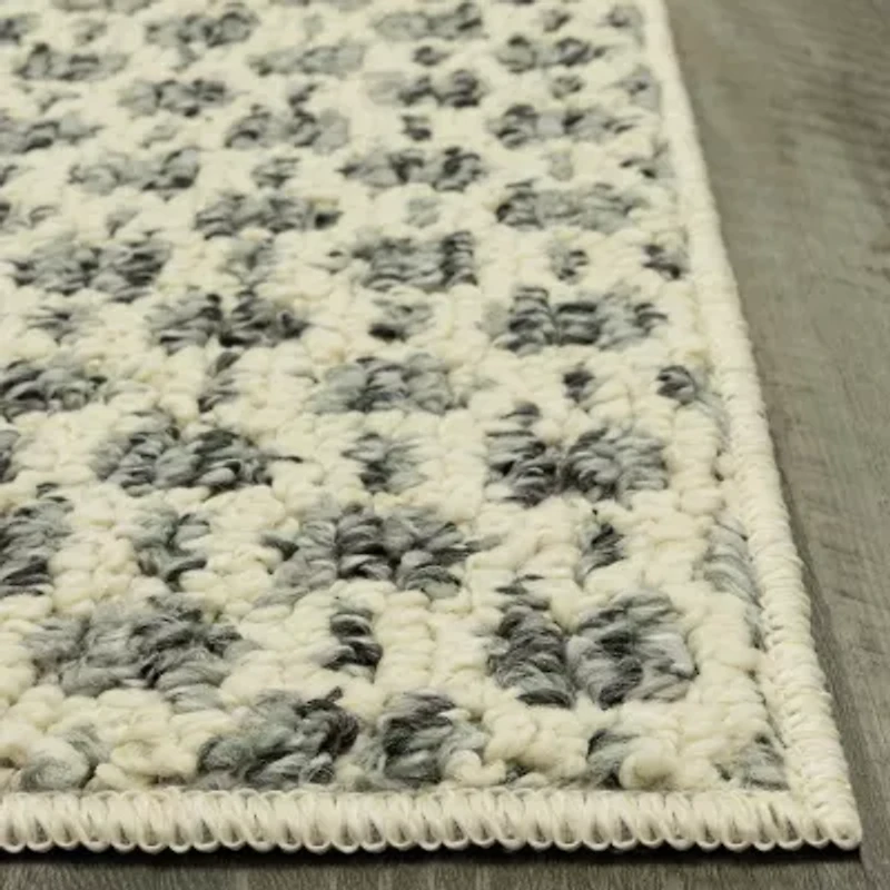 Maples Tiled Pebble Gray Indoor Rectangular Accent Rug