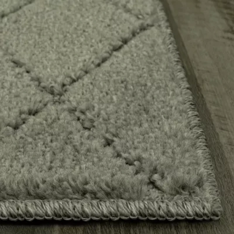 Maples Diamond Gray Indoor Rectangular Accent Rug