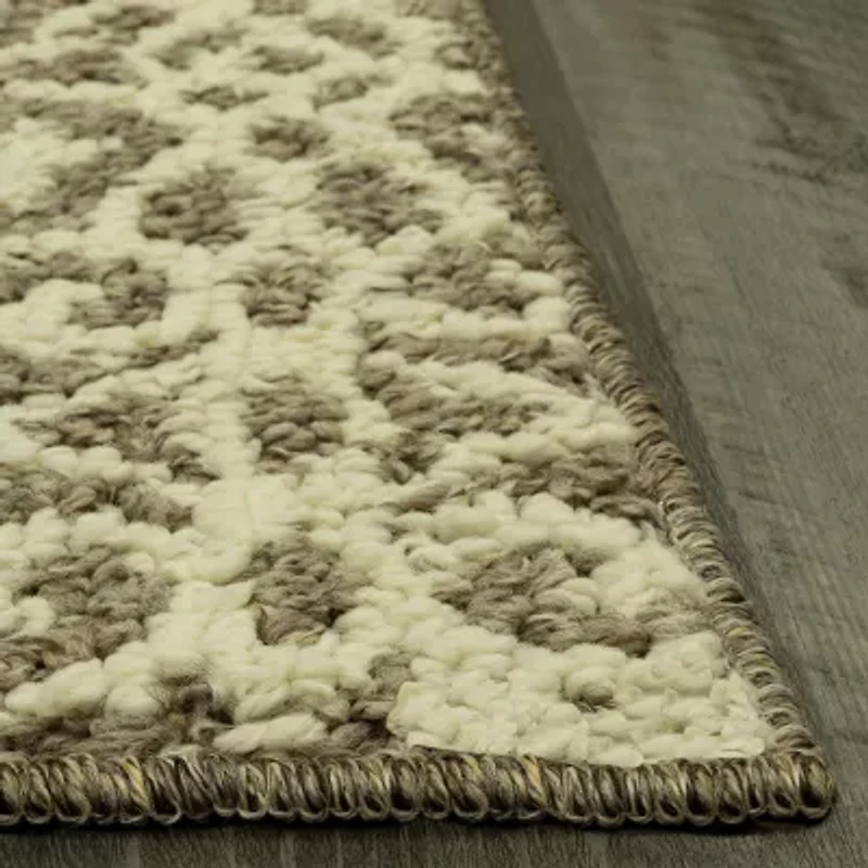 Maples Brown Geo Diamond Indoor Rectangular Accent Rug