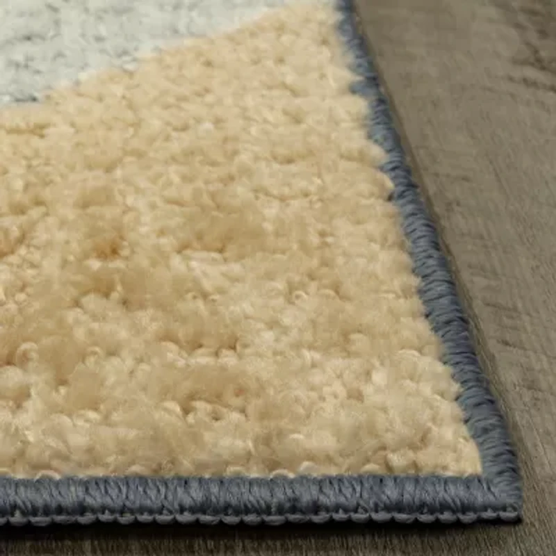 Maples Blue Geo Indoor Rectangular Accent Rug