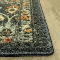 Maples Persian Navy Floral Indoor Rectangular Accent Rug