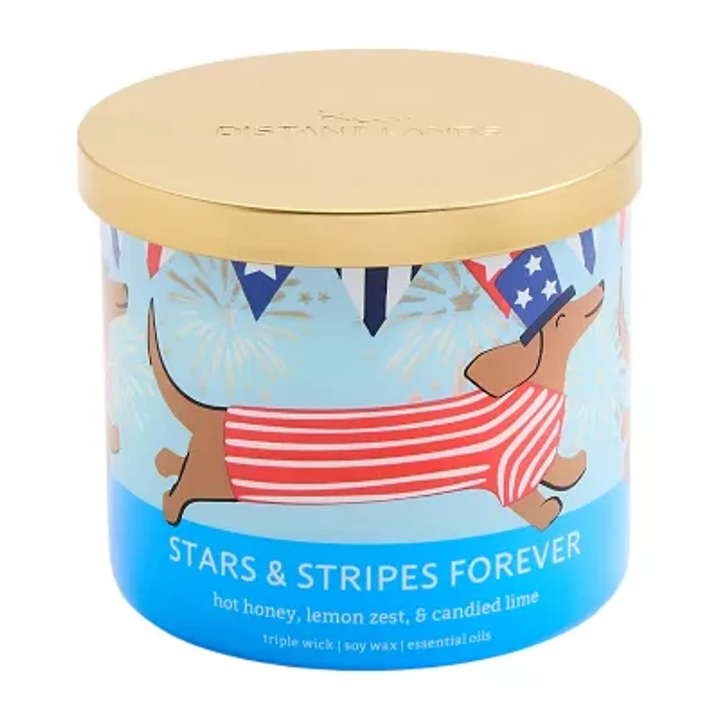 Distant Lands 14oz Stars & Stripes Forever 3-Wick Scented Jar Candle