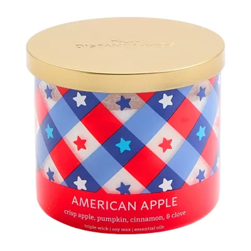 Distant Lands 14oz American Apple 3-Wick Scented Jar Candle