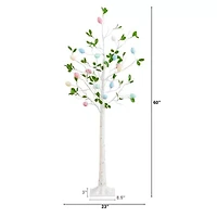 Nearly Natural 5ft Blooming Easter Egg Twig Lighted Indoor Artificial Tree