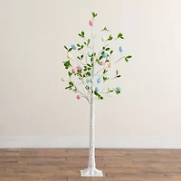 Nearly Natural 5ft Blooming Easter Egg Twig Lighted Indoor Artificial Tree