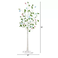 Nearly Natural 6ft Blooming Easter Egg Twig Indoor Artificial Tree