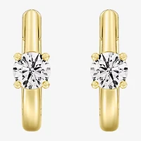 (F/Si1-Si2) Womens 5/8 CT. T.W. Lab Grown White Diamond 14K Gold Over Silver 15.2mm Round Hoop Earrings