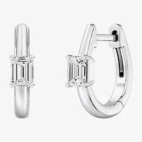 (F/Si1-Si2) Womens 5/8 CT. T.W. Lab Grown White Diamond 14K Gold Over Silver 15.2mm Hoop Earrings