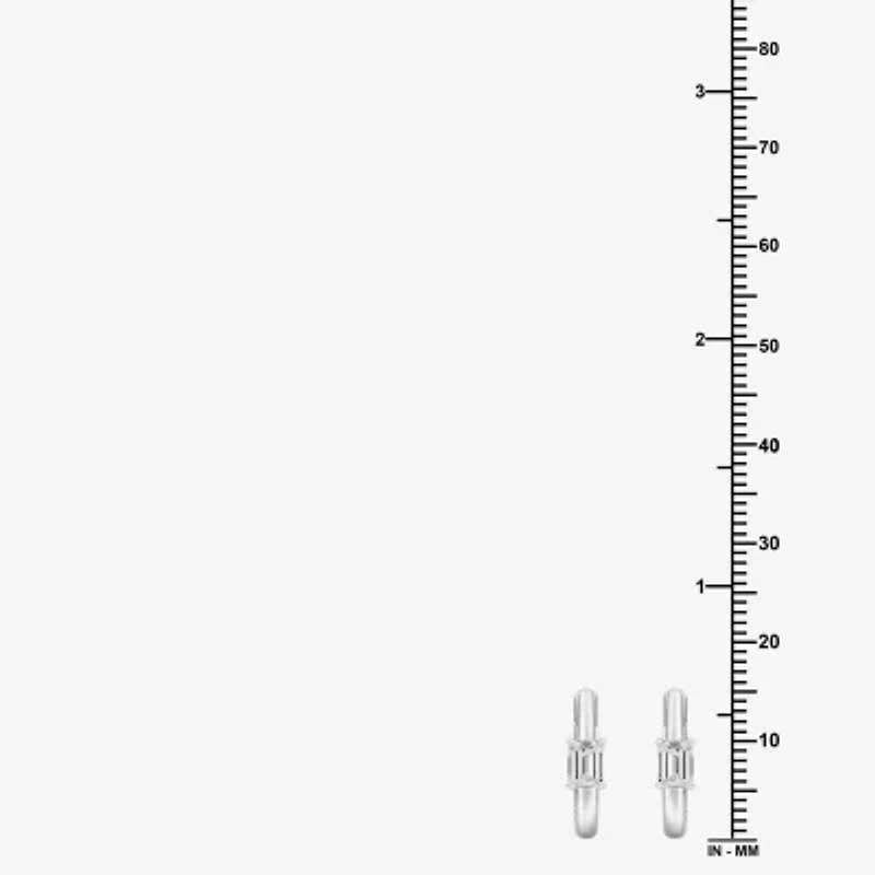 (F/Si1-Si2) Womens 5/8 CT. T.W. Lab Grown White Diamond 14K Gold Over Silver 15.2mm Hoop Earrings