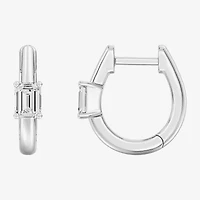 (F/Si1-Si2) Womens 5/8 CT. T.W. Lab Grown White Diamond 14K Gold Over Silver 15.2mm Hoop Earrings