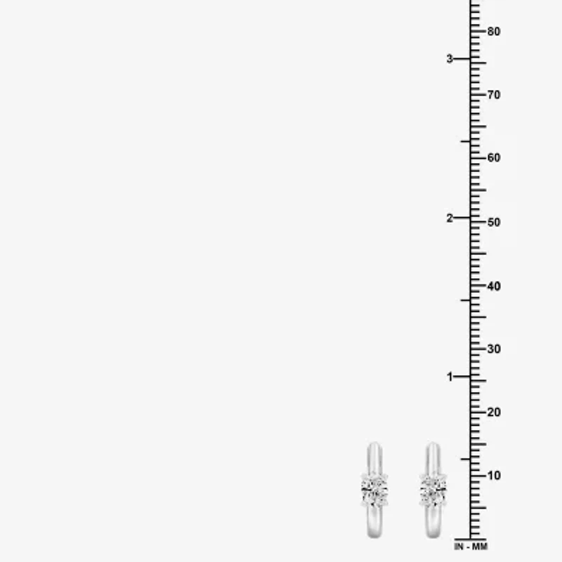 (F/Si1-Si2) Womens 5/8 CT. T.W. Lab Grown White Diamond 14K Gold Over Silver 15.2mm Oval Hoop Earrings