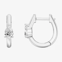 (F/Si1-Si2) Womens 5/8 CT. T.W. Lab Grown White Diamond 14K Gold Over Silver 15.3mm Pear Hoop Earrings