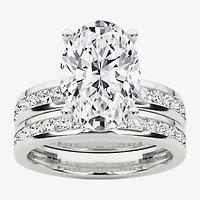 Grown Gorgeous (F / Vs2) Womens / CT. T.W. Lab White Diamond 14K Gold Oval Side Stone Bridal Set