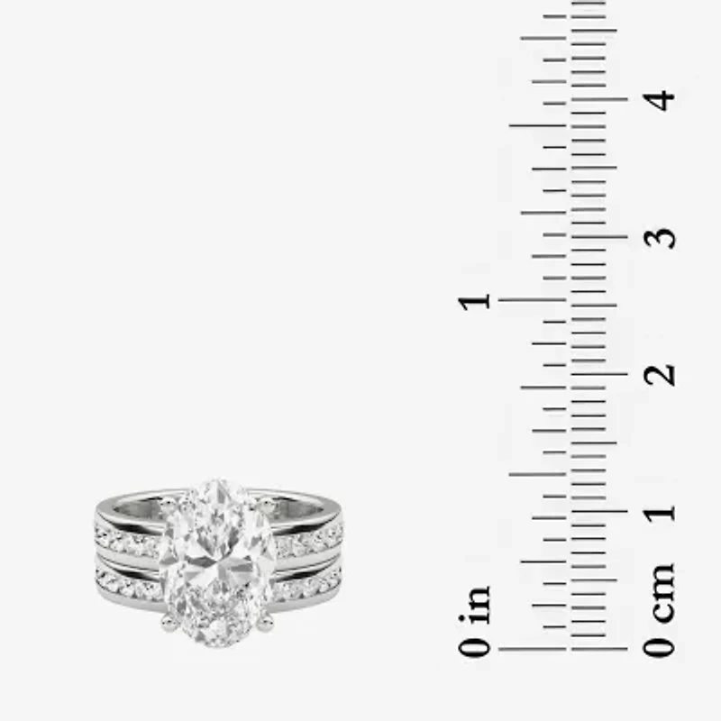 Grown Gorgeous (F / Vs2) Womens / CT. T.W. Lab White Diamond 14K Gold Oval Side Stone Bridal Set