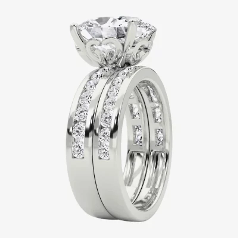 Grown Gorgeous (F / Vs2) Womens / CT. T.W. Lab White Diamond 14K Gold Oval Side Stone Bridal Set