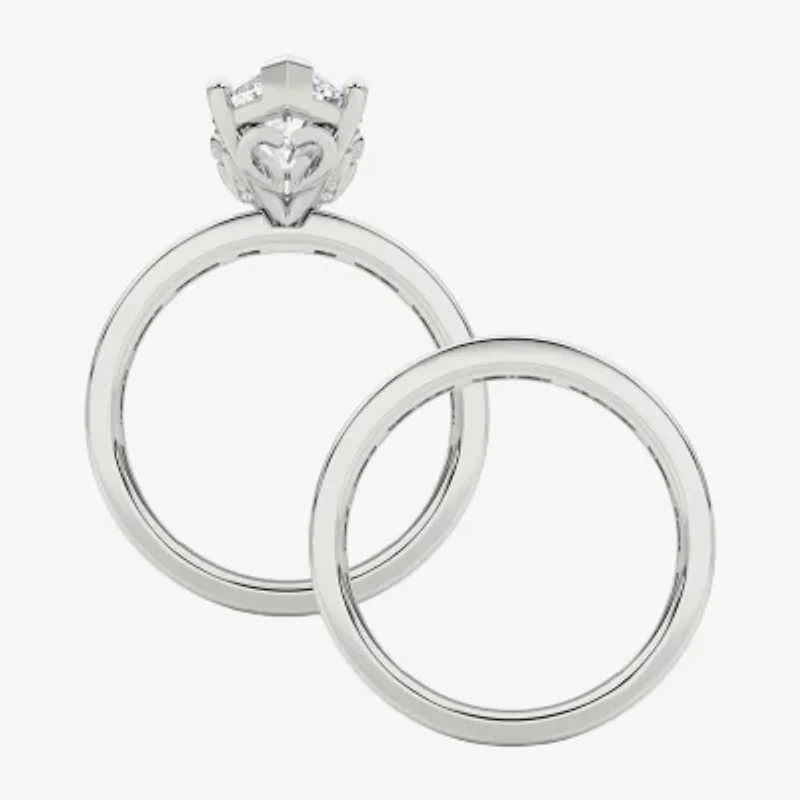 Grown Gorgeous (F / Vs2) Womens 4 / Ct. T.W. Lab White Diamond 14K Gold Marquise Side Stone Bridal Set