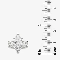 Grown Gorgeous (F / Vs2) Womens 4 / Ct. T.W. Lab White Diamond 14K Gold Marquise Side Stone Bridal Set