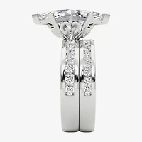 Grown Gorgeous (F / Vs2) Womens 4 / Ct. T.W. Lab White Diamond 14K Gold Marquise Side Stone Bridal Set