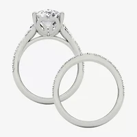 Grown Gorgeous (F / Vs2) Womens 5/ Ct. T.W. Lab White Diamond 14K Gold Oval Side Stone Bridal Set