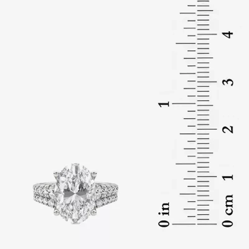 Grown Gorgeous (F / Vs2) Womens 5/ Ct. T.W. Lab White Diamond 14K Gold Oval Side Stone Bridal Set