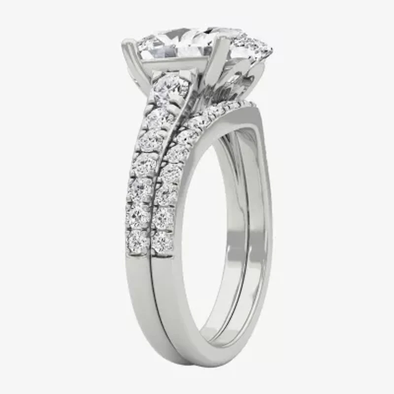 Grown Gorgeous (F / Vs2) Womens 5/ Ct. T.W. Lab White Diamond 14K Gold Oval Side Stone Bridal Set