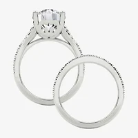 Grown Gorgeous (F / Vs2) Womens 4 5/8 Ct. T.W. Lab White Diamond 14K Gold Round Side Stone Bridal Set