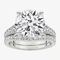 Grown Gorgeous (F / Vs2) Womens 4 5/8 Ct. T.W. Lab White Diamond 14K Gold Round Side Stone Bridal Set